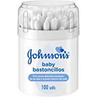 Johnsons Baby Bastoncillos para Bebé con extremos de algodón 100% puro - 1 x 100 bastoncillos